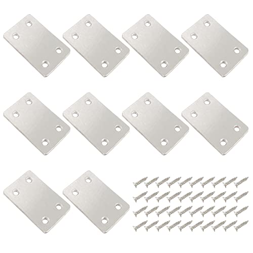 Metal Flat Straight Mending Plates, 2.4x1.5 Inch, 10Pcs