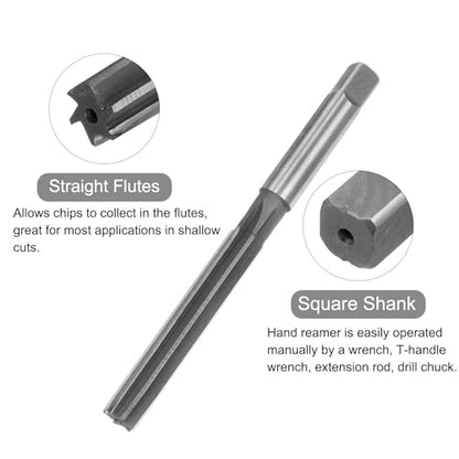 uxcell Hand Reamers, 13mm H8 Metric Reamer Drill Bit for Metal Wood Hole Reaming, Straight Flute High Speed Steel (HSS) Tool - size: 13mm