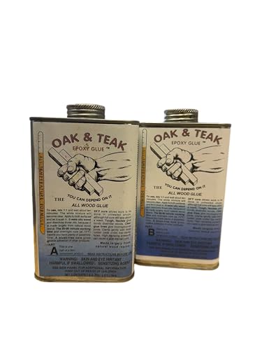 Oak & Teak Epoxy Glue, All Wood Adhesive for Oily Woods, Bonds Steel Plastic Glass Rubber, Two-Part Formula