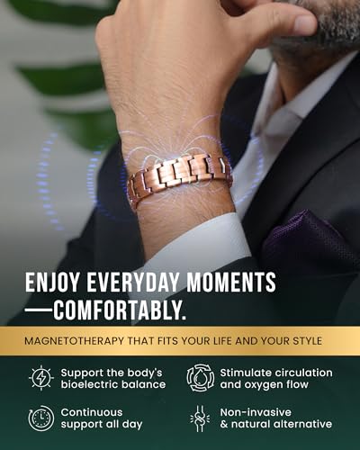 MagnetRX® EllipseMAX Copper Magnetic Bracelets for Men (Classic) - color: 5x Strength - EllipseMAX (5,000 Gauss)