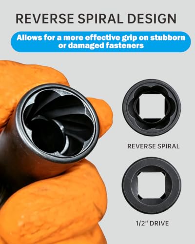 14pcs Large Lug Nut Extractor Socket Set 17-36mm Bolt Extractor - size: Large