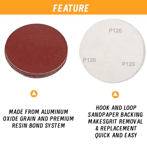 100-Pack 3-Inch Heavy-Duty Coarse Sanding Discs - style: Heavy-Duty Coarse Kit