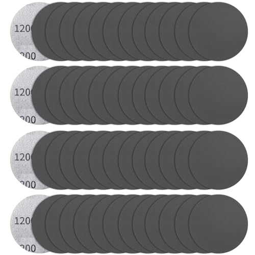 50 Pcs 2" Wet Dry Sandpaper, 1200 Grit, Hook & Loop - style: 1,200 Grit