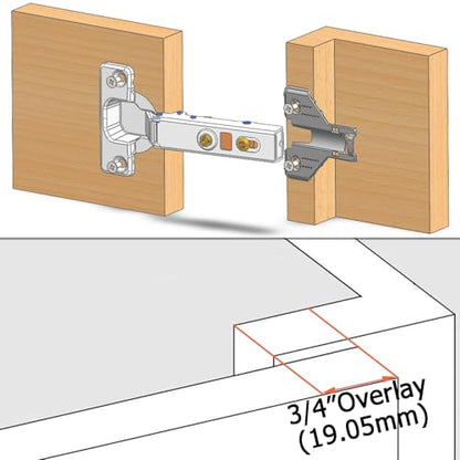 40Pcs Soft Close Face Frame Cabinet Hinges 50% Faster Install - size: 20 Pair