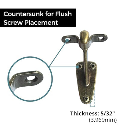 Heavy Duty Handrail Bracket Antique Brass, 3 Pack | HOWTOOL - color: Antique Brass