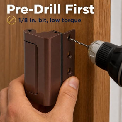 Prime-Line Door Reinforcement Lock, 3 in. Stop, Bronze (1 Set) - color: Bronze
