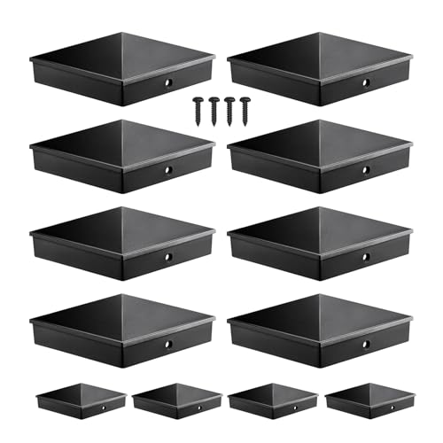 4x4 Post Caps Black (Fits 3.5"x3.5"), ASA Material - UV, Fade & Crack Resistant, Fence & Deck Post Caps 4x4 (12 Pack), Long-Lasting Protection for Outdoor Wood Posts - style: 4x4--12 Pack