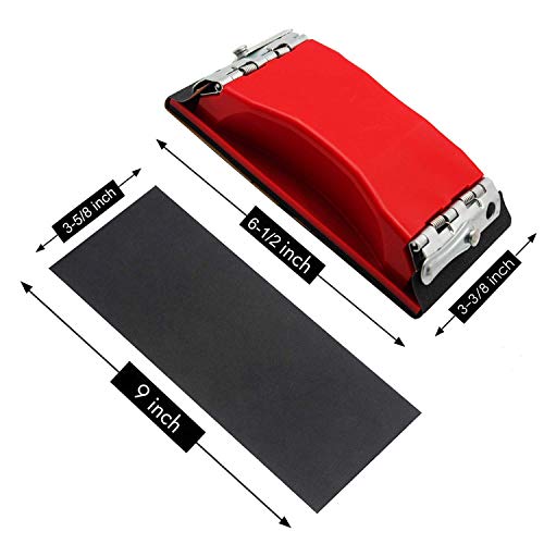 Wet & Dry Sandpapers,42 Pack 120 to 3000 Assorted Grit Sandpapers with Sanding Block Sander,9x3.6 Inch Sanding Sheets for Wood Furniture Finishing Glass Metal Sanding Automotive Polish.