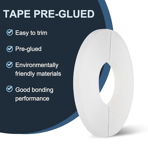 MECCANIXITY White Edge Banding 250 ft x 7/8 Inch Veneer Tape Pre-glued Flexible Plywood Edge Banding with Hot Melt Adhesive for Furniture Restoration - size: 250 ft x 7/8 Inch