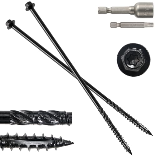 5/16" x 14" Wood Structural Screws - color: Black, size: 14 Inch