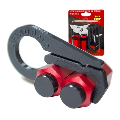 Stair Gauges for Framing Square and Rafter，Lengthen，Anti-Lost (Pair) - color: RED