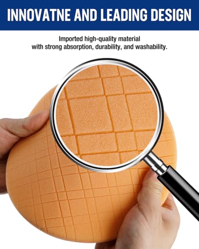 WORKPRO 7.5 Inch Buffing Sponge Pads, 5PCS - size: 7.5×7.5×1.2inch