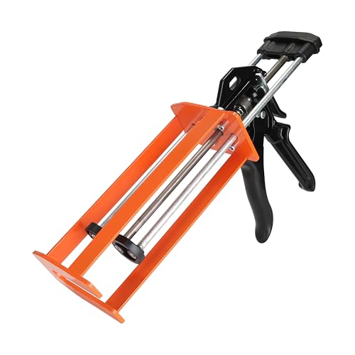 Epoxy Gun Dual Component 400ml – Manual 1:1 & 2:1 Ratio Adhesive Applicator for Epoxy, Urethane, Acrylic,High-Thrust 2-Part Adhesive Gun for Panel Bonding, Structural & Plastic Repair,Orange - size: 400 ml (1:1, 2:1)