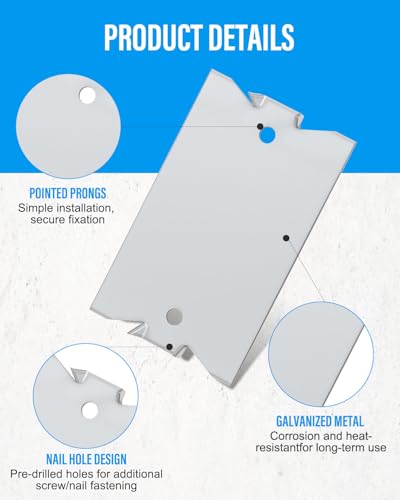 100 Pcs 2.5 x 1.5" Safety Nail Plates for Wood Studs Cable Wire Protector - size: 2.5 x 1.5 inches