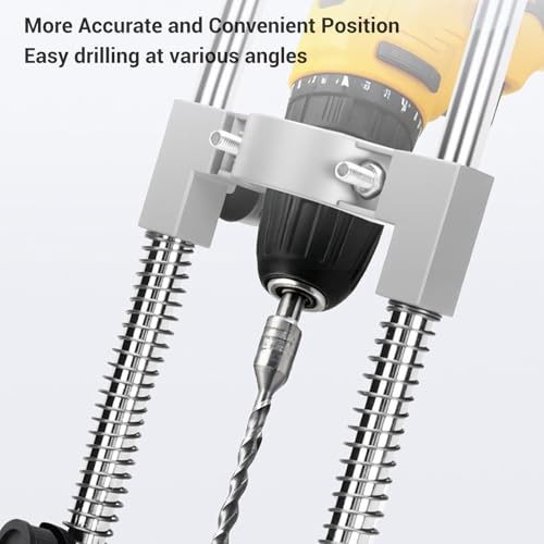 Drill Guide, Multi Angle Press Portable Drill Guide Attachment, Adjustable Precision Drilling Jig Attachment for Drilling Angled or Straight Holes, for Woodworking