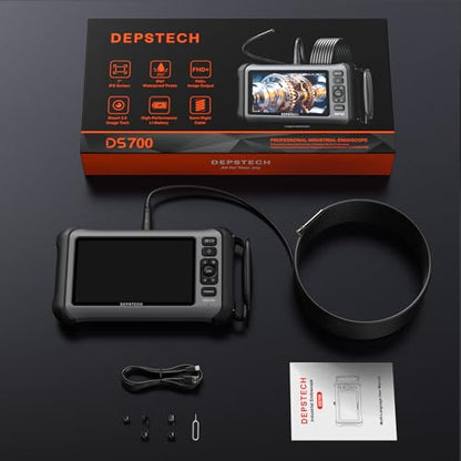 DEPSTECH 7" IPS Screen Endoscope Camera with Light, Triple Lens, 16.5FT