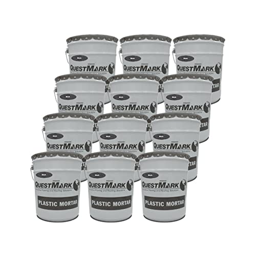 QuestMark 2110 High Traffic Epoxy Concrete Floor Patch and Resurfacer - 1/2 Pallet (12 x 5 Gallon Unit), Black - High Impact and Abrasion Resistant Repair - color: Black, size: 5 Gallon (Bulk of 12)