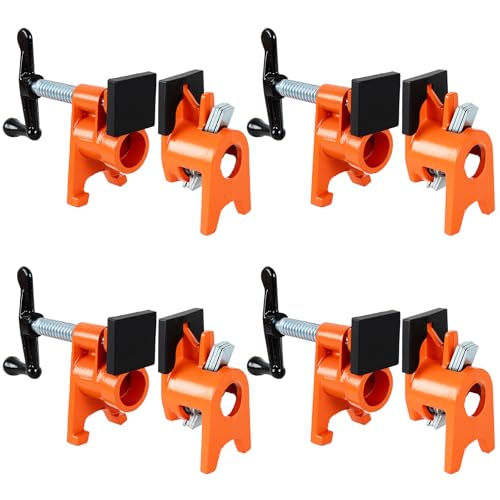 ATPEAM 3/4'' Wood Gluing Pipe Clamp Set with Protective Pads (4, Orange) - color: Orange