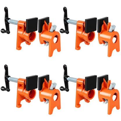 ATPEAM 3/4'' Wood Gluing Pipe Clamp Set with Protective Pads (4, Orange) - color: Orange