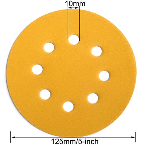 5-Inch 8-Hole Hook and Loop Sanding Discs 600-Grit, 200-Pack