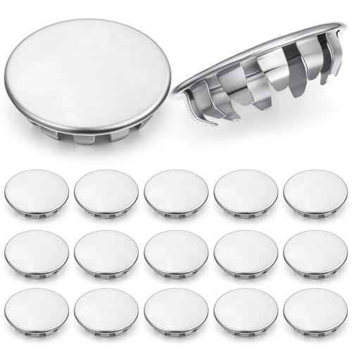 Hicarer 15 Pack Fit 1"(25.4mm) Hole Metal Hole Plugs - color: Silver, size: 1 Inch (25.4 Mm)