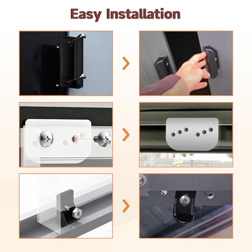 Shed Door Tune Up Full Kit Metal Door Glides Kit Compatible with Arrow ShelterLogic Shed Replace#: Dk100-A，Includes 2 Door Handles, 4 Lower Door Guides 4 Door Slides Screws and Nuts