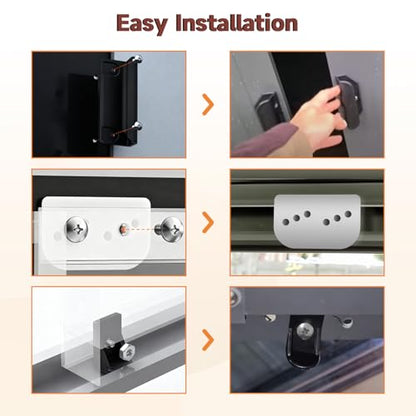 Shed Door Tune Up Full Kit Metal Door Glides Kit Compatible with Arrow ShelterLogic Shed Replace#: Dk100-A，Includes 2 Door Handles, 4 Lower Door Guides 4 Door Slides Screws and Nuts