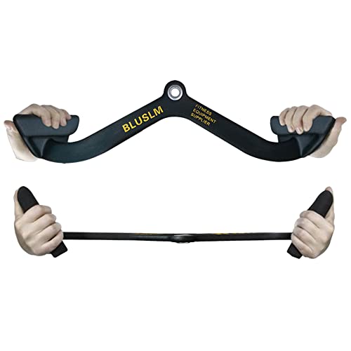 BLUSLM LAT Pull Down Bar for Cable Machine, LAT Pulldown Attachments T-bar V-bar Cable Attachment for Gym, Back Tricep Strength Training Handle - size: 24.4 Inch-1 Pack