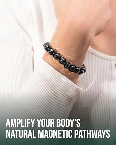 MagnetRX® Hematite Beaded Magnetic Bracelets (Bali 8mm) - color: Bali 8mm Bead