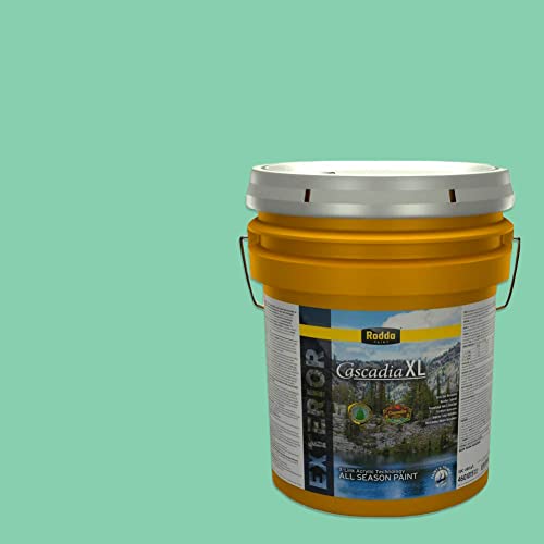 Rodda Paint CASCADIA XL Exterior Satin Paint & Primer in One, 5-Gallon, Aquamarine Ocean - color: Aquamarine Ocean, size: 640 Fl Oz (Pack of 1)