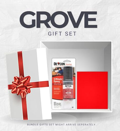 Devcon 5 Minute High Strength Clear Epoxy 0.84 oz Bundle with Micro Fine Sandpaper Sheet – Fast-Setting 2 Part Epoxy Adhesive for Bonding, Sealing, and Repairs – Gift Set (2 Items)
