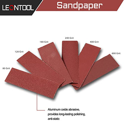 Micro Detail Sander Kit 3.5" x 1" Mini Sander for Small Projects with 120 Pcs Mini Sander Paper 80 120 180 240 400 600 Grit Detail Handle Sanding Tools for Corner Polishing Detail Sanding - style: 120Pcs+Sander