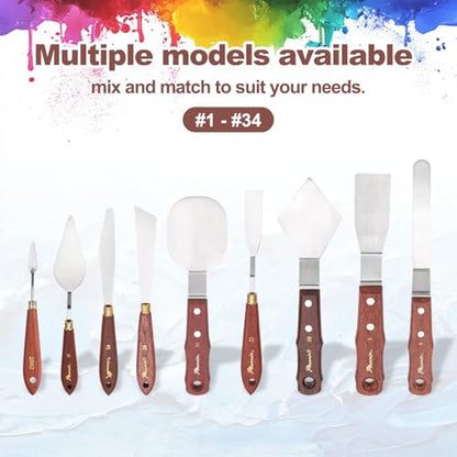 MECCANIXITY 3pcs Palette Knife Type A 17.5/18.5/19.2cm Long Palette Knives - size: 17.5/18.5/19.2cm