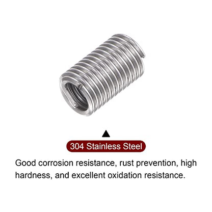HARFINGTON 30pcs Wire Threaded Inserts 6#-32 UNC 3D 10.5mm 304 Stainless Steel Helical Coiled Wire Thread Sleeve - size: 6#-32 UNC