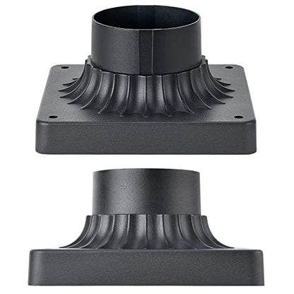 Pier Mount Base 2 Pack, Outdoor Post Light Adapter Matte Black - color: Matte Black-2PK