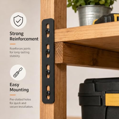 Zonon 40 Pack 4 Inch Steel Mending Plates, Straight Repair Brackets - size: 4 Inch