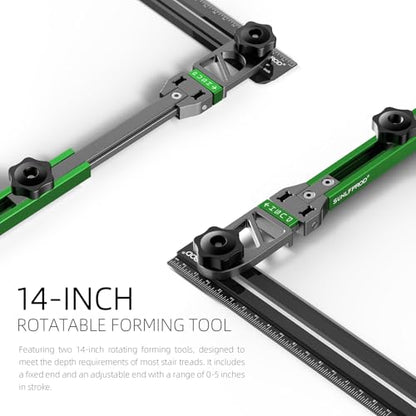 Stair Tread Template Tool - Upgrade Stair Tread Tool, Stair Measuring Tool - color: Green-Gray