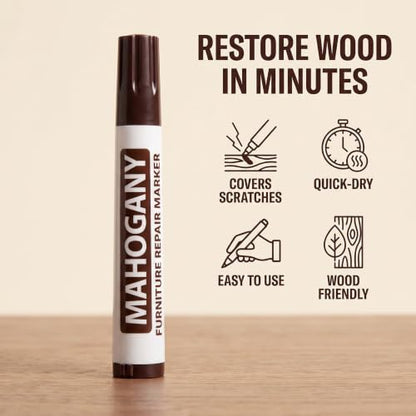 GANPUB Brown Furniture Repair Wood Cabinet Floor Touch Up Markers Scratch Filler Remover - Mahogany,Wood Polish and Care