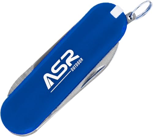 ASR Outdoor Mini EDC Small Pocket Knife Multi Tool - LOGO (Blue) - color: Blue