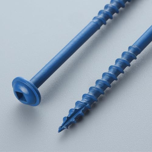 Pocket Hole Screws 2 1/2 Inch, 150Pcs, Anti-Rust Blue Coated Pocket Screws #8 x 2-1/2", Exterior Wood Screws, Coarse Thread, Washer Head Square Drive, Self-Tapping Tip, with Drive Bit - size: #8 x 2-1/2"
