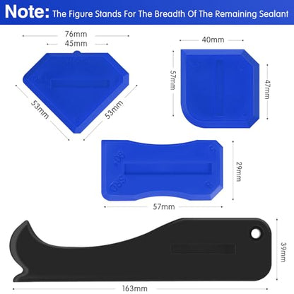 Outus 4 Pieces Silicone Caulking Tool Set Sealant Finishing Grout Scraper Caulking Removal Tool for Kitchen Bathroom Floor Sink Joint Sealant Sealing Home House Renovation, Reuse and Replace (Blue) - color: Blue