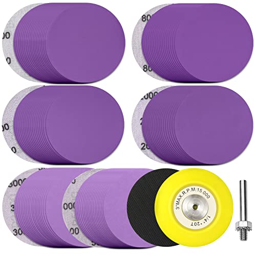MAXMAN 3" Sanding Discs, 600-5000 Grit Wet/Dry Sandpaper, for Wood/Metal - style: 3 Inch