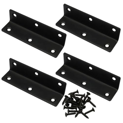 4" x 1" Corner Brace Angle Bracket, 4 Pcs, Black - size: black,4"x 1"