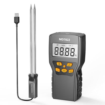 Grain Moisture Meter Precise & Fast Measurements Grain Moisture Tester with Probe, Moisture Meter Probe for Mazie, Wheat, Corn, Paddy and Rice