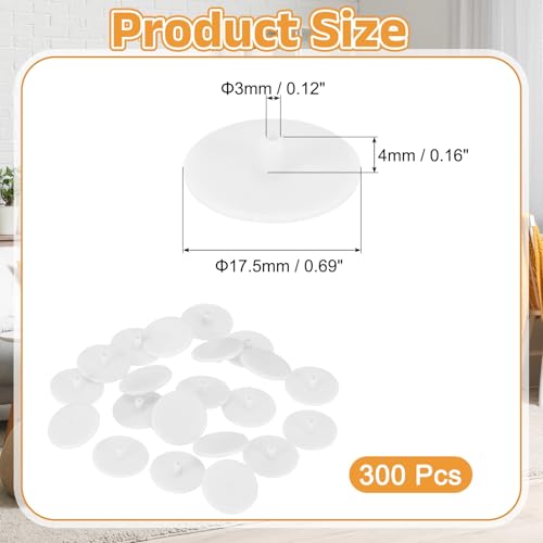 uxcell 300Pcs 3x17.5mm Plastic Hole Plugs, Round Screw Cap Cover, Panel Drill Hole Plugs for Furniture Cabinet Cupboard Shelves Fencing Post Pipe Insert End Caps, White - color: White, size: 3x17.5mm