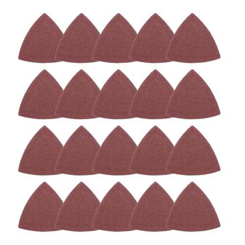 20Pcs Triangle Sandpaper 3-1/8" 100Grit Red - size: 3 1/8inch, 100 Grit