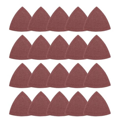 20Pcs Triangle Sandpaper 3-1/8" 100Grit Red - size: 3 1/8inch, 100 Grit