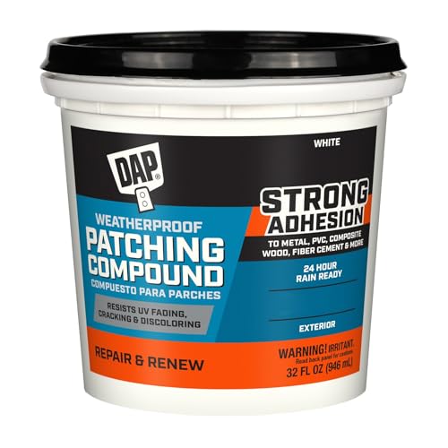 DAP Weatherproof Patching Compound, White, 32 Oz (7079818787) - size: 32 fl oz