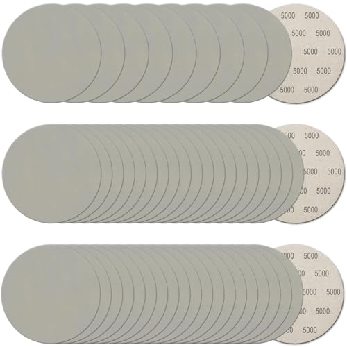 50Pcs 5 Inch Hook and Loop Sanding Discs, 5000 Grit Wet Dry Round Sandpaper - style: Grit 5000