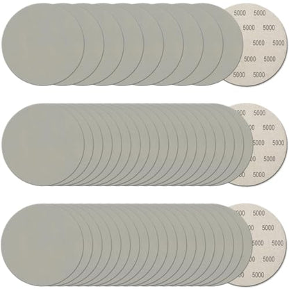 50Pcs 5 Inch Hook and Loop Sanding Discs, 5000 Grit Wet Dry Round Sandpaper - style: Grit 5000